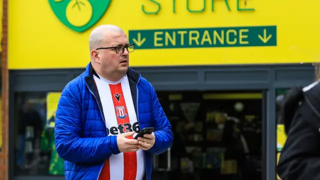 Stoke fan at Carrow Road