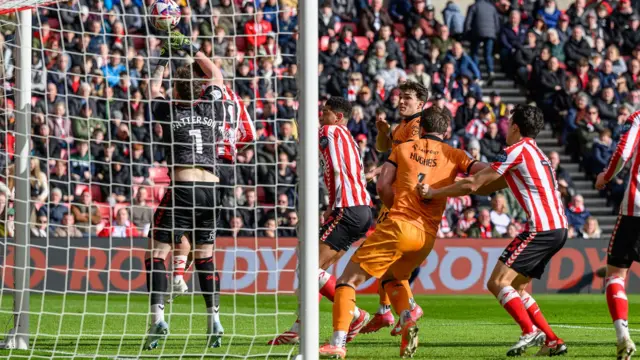 Sunderland goalkeeper An thony Patterson scores an own goal