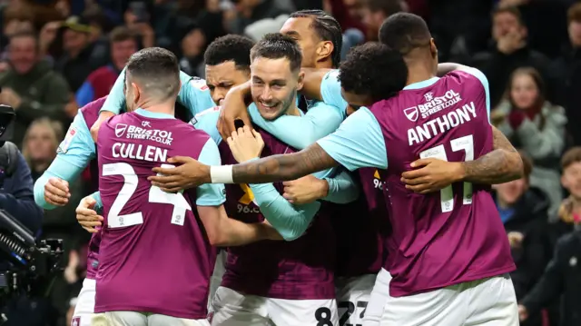 Burnley celebrate scoring