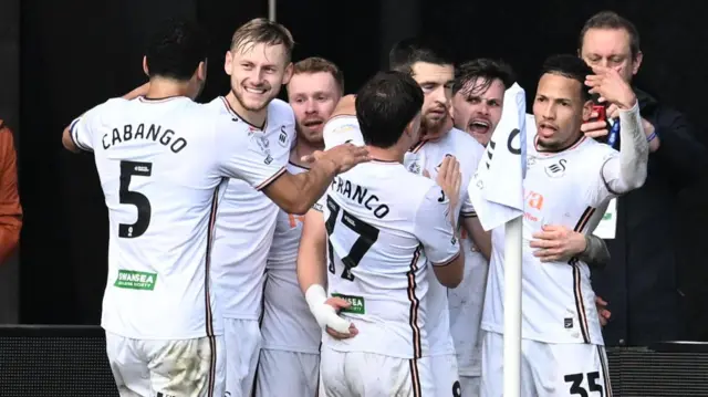 Swansea celebrate goal