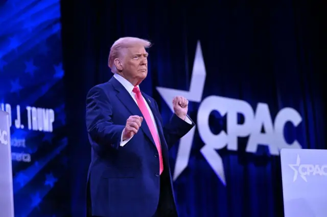 Donald Trump takes the stage at CPAC