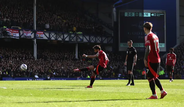 Bruno Fernandes of Manchester United scores