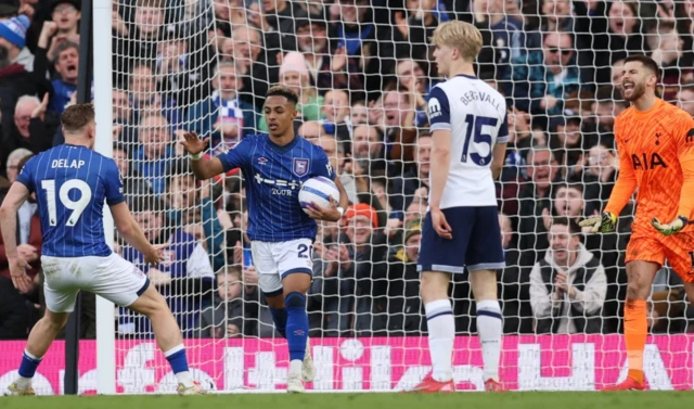 Ipswich Town's Omari Hutchinson celebrates scoring