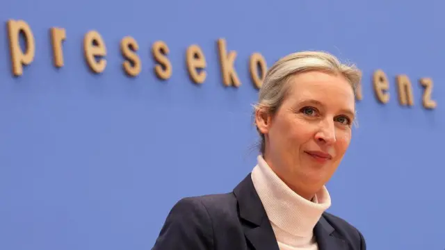 Alice Weidel attends an AfD party press conference in Berlin, Germany