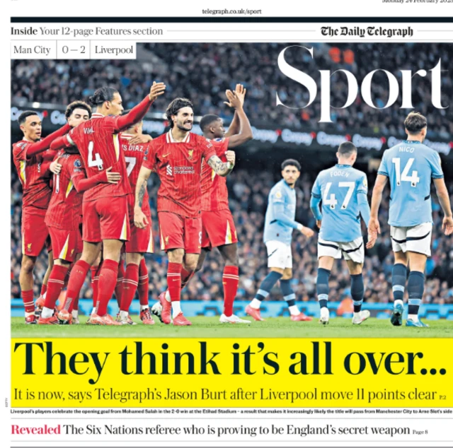 Telegraph back page Feb 24