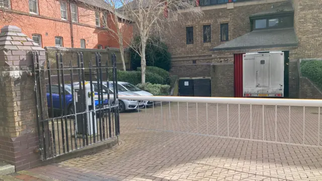 A prison van at Cheshire Magistrates' Crown Court