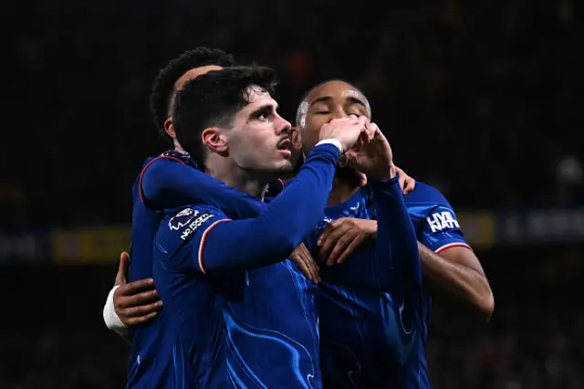 Pedro Neto of Chelsea celebrates