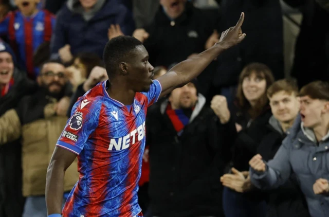 Crystal Palace's Ismaila Sarr celebrates