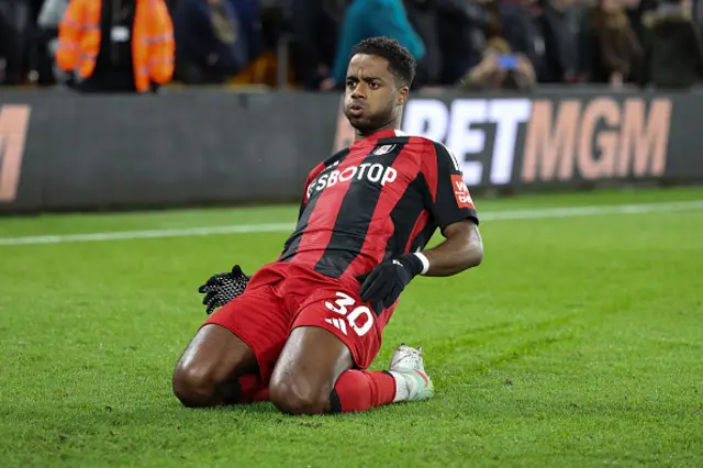 Ryan Sessegnon of Fulham celebrates after scoring a goal