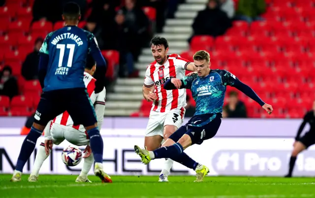 Middlesbrough's Marcus Forss scoring the opening goal