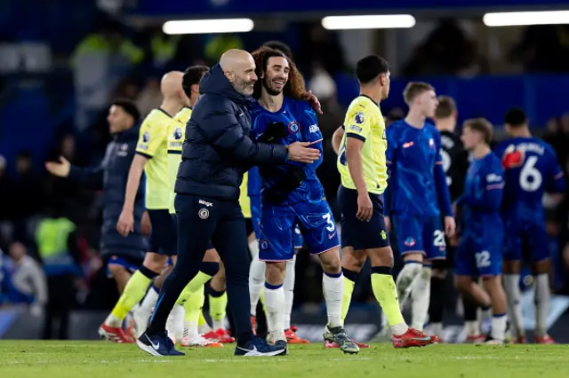 Enzo Maresca Manager of Chelsea Hugs bad taste