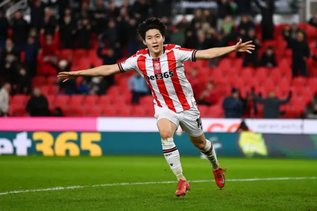 Bae Jun-Ho of Stoke City celebrates