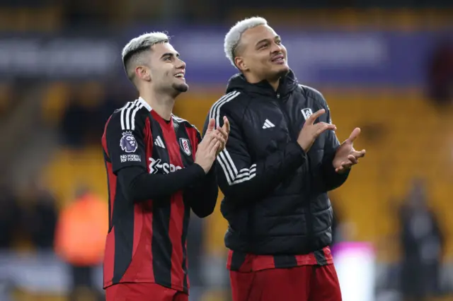 Rodrigo Muniz of Fulham and Andreas Pereira