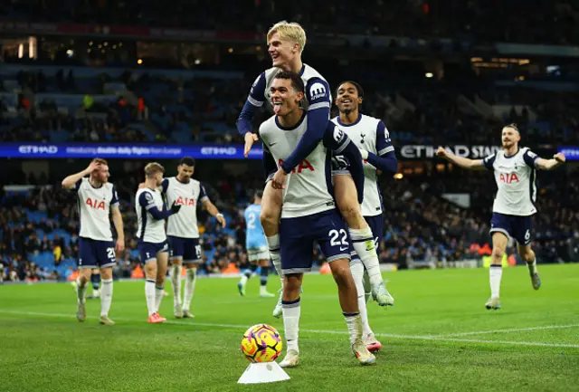 Brennan Johnson of Tottenham Hotspur celebrates