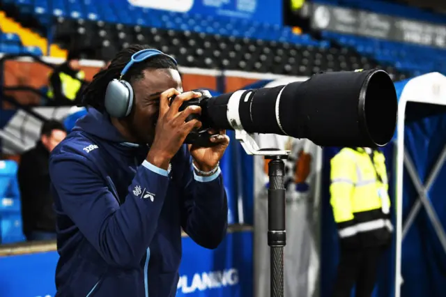 Rangers' Clinton Nsiala tries out his photography skills