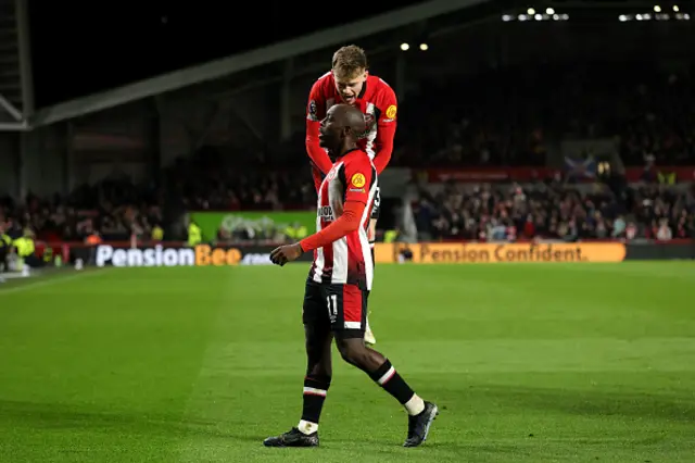 Yoane Wissa of Brentford celebrates