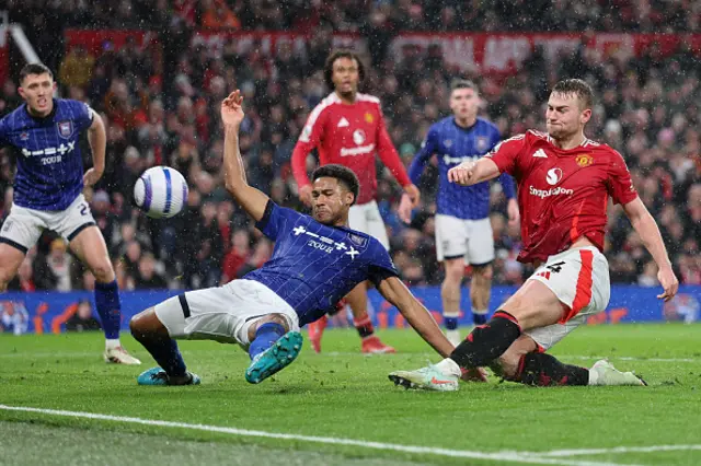 Matthijis de Ligt of Manchester United scores