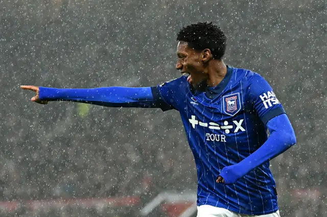 Jaden Philogene of Ipswich Town celebrates