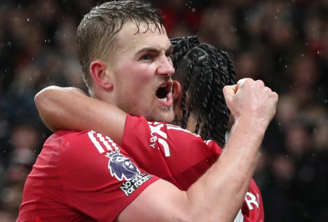 Manchester United's Matthijs de Ligt celebrates