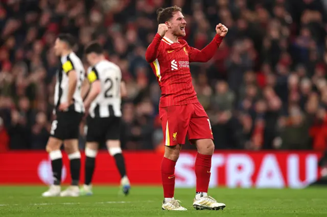 Alexis Mac Allister of Liverpool celebrates