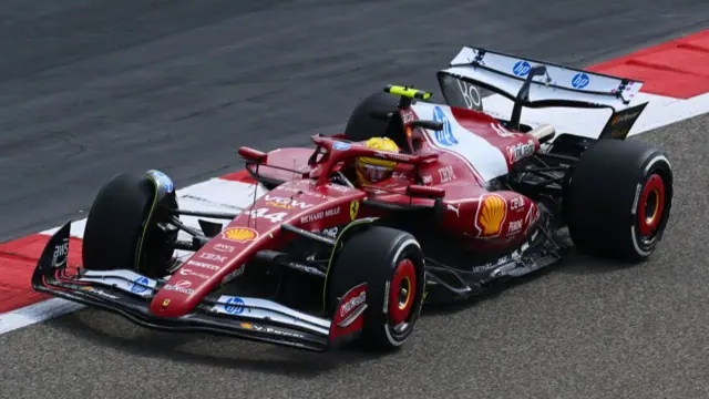 Lewis Hamilton driving the 2025 Ferrari