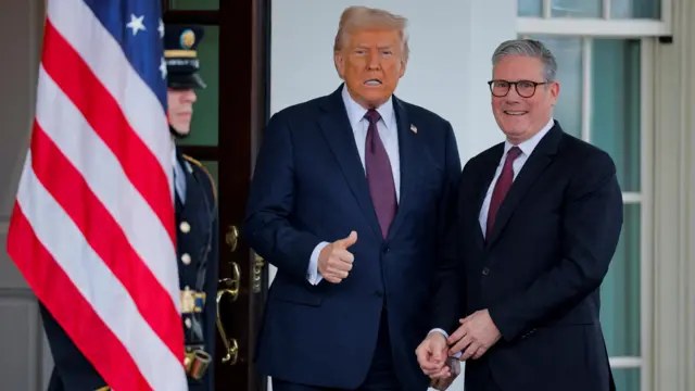 Donald Trump and Keir Starmer outside the west wing