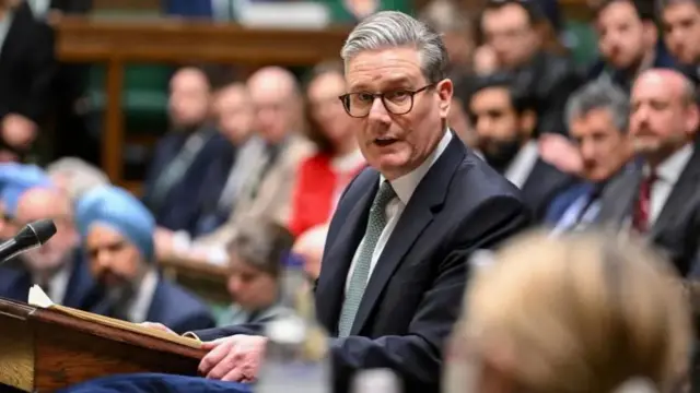 Starmer addressing MPs in parliament