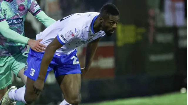 Emile Acquah in action for Barrow