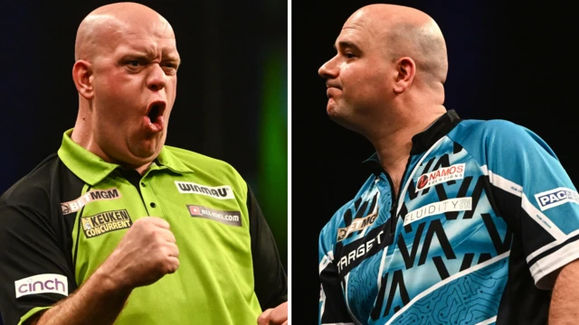 Michael van Gerwen v Rob Cross in Premier League Darts