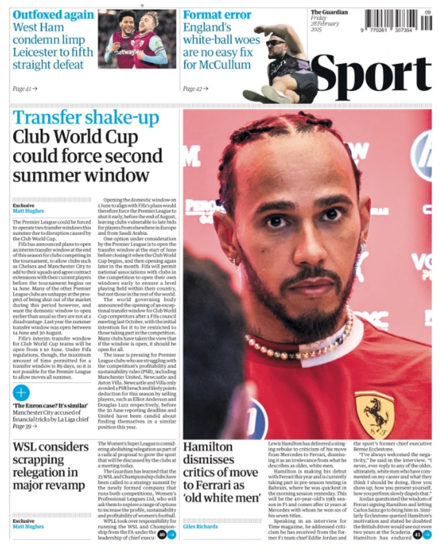 Guardian back page