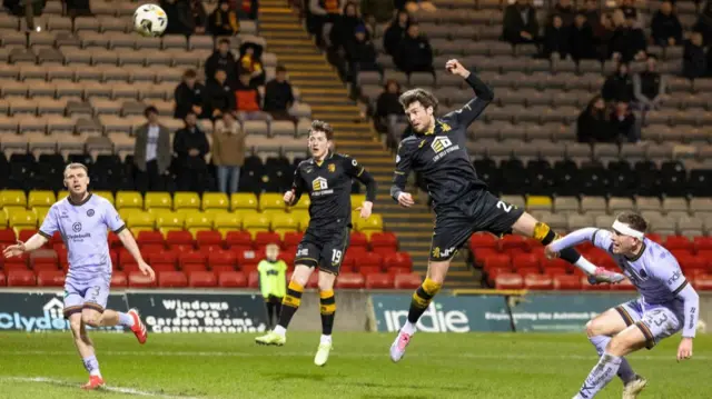 Robbie Muirhead glances in the game's equaliser