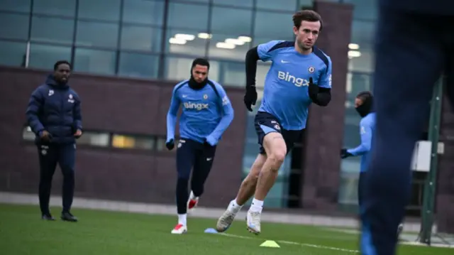 Ben Chilwell training with Chelsea