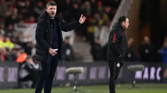 Middlesbrough manager Michael Carrick on the touchline