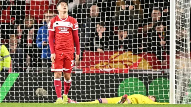 Ryan Giles looks to the sky after his own goal decided the Tees-Wear derby