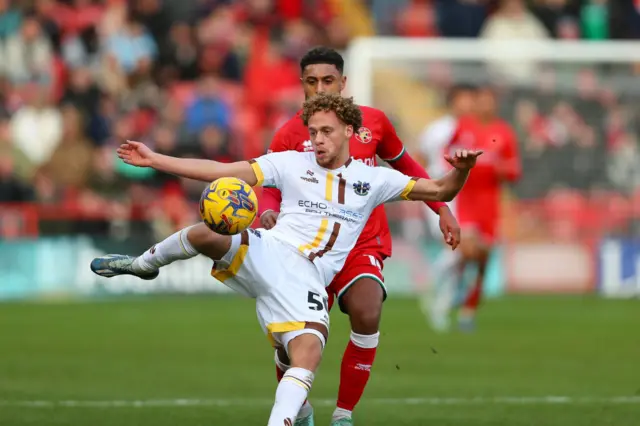 Stephen Duke McKenna in action for Sutton United earlier this year