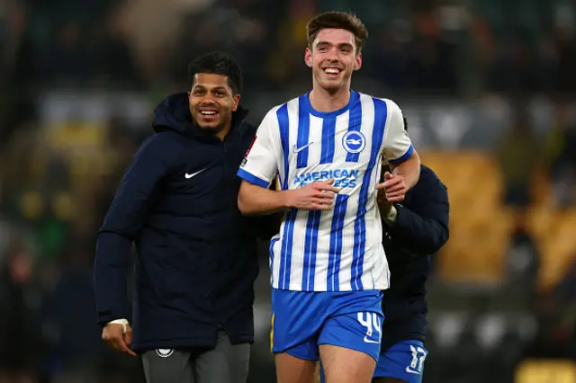 Ruairi McConville of Brighton & Hove Albion looks on