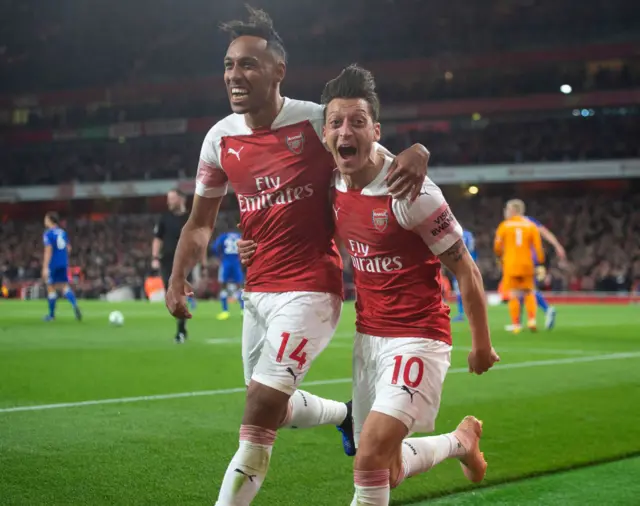 Mesut Ozil and Pierre-Emerick Aubameyang