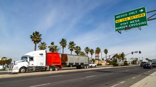 A truck near the US-Mexico border