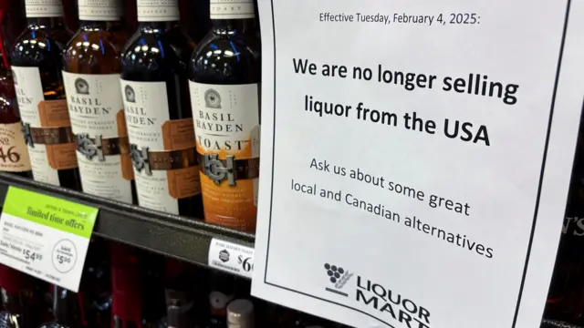 A sign says that America liquor will no longer be sold