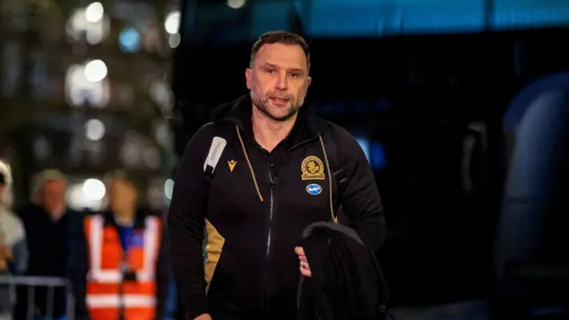 John Eustace, manager of Blackburn Rovers, arrives during the Championship match between Queens Park Rangers and Blackburn Rovers