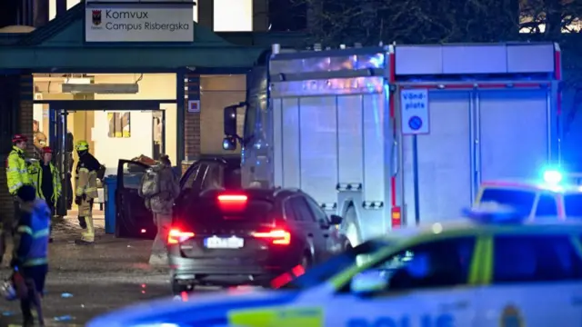 Emergency services outside the school where the shooting took place