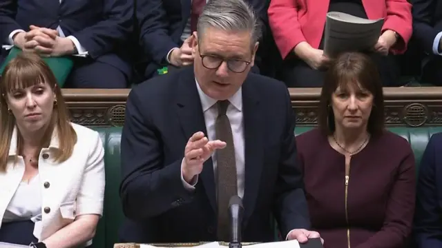 Starmer gestures as he speaks at the dispatch box