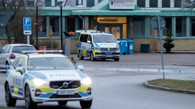 Police cars near the scene