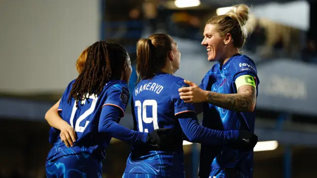 West Ham United's Riko Ueki (left) and Chelsea's Ashley Lawrence battle for the ball