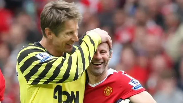 Edwin van der Sar and Ryan Giggs