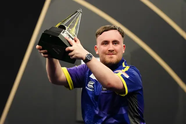 Luke Littler with Premier League darts