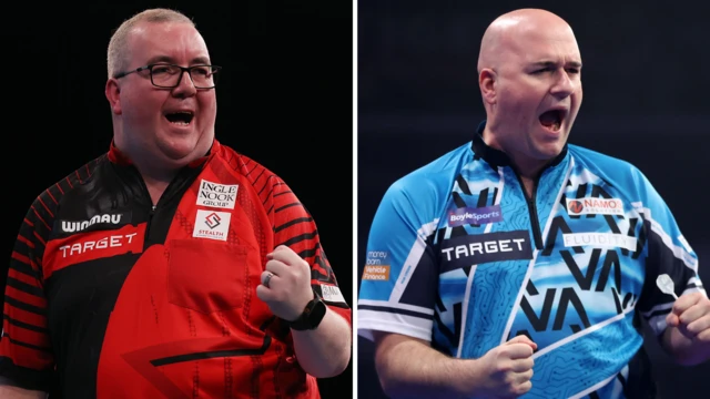 Stephen Bunting and Rob Cross split graphic