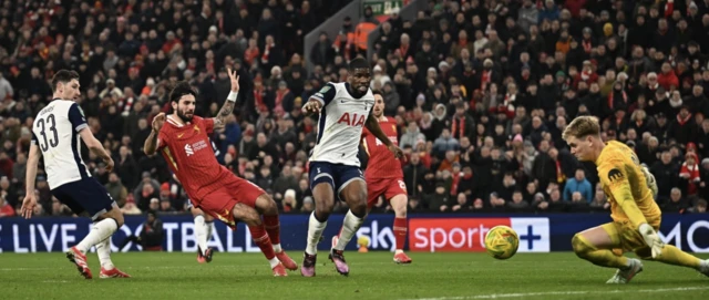 Liverpool's Dominik Szoboszlai scores