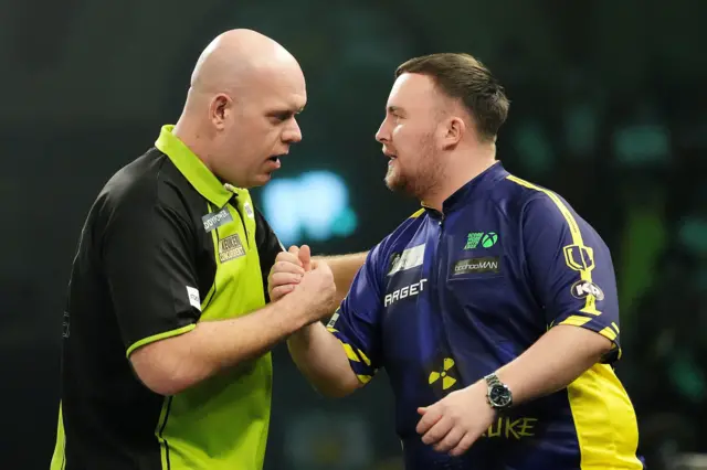 Michael van Gerwen and Luke Littler