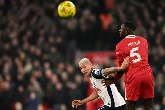 Richarlison battles for the ball